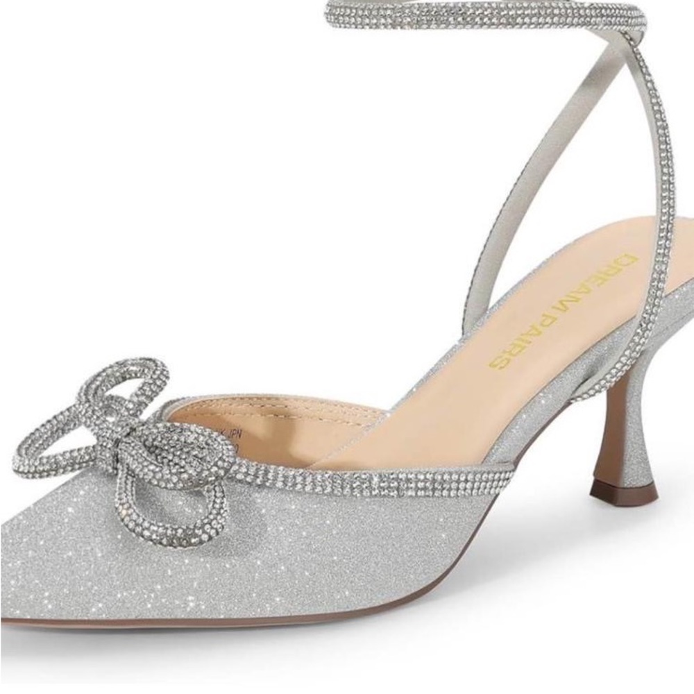 sparkly bow heels